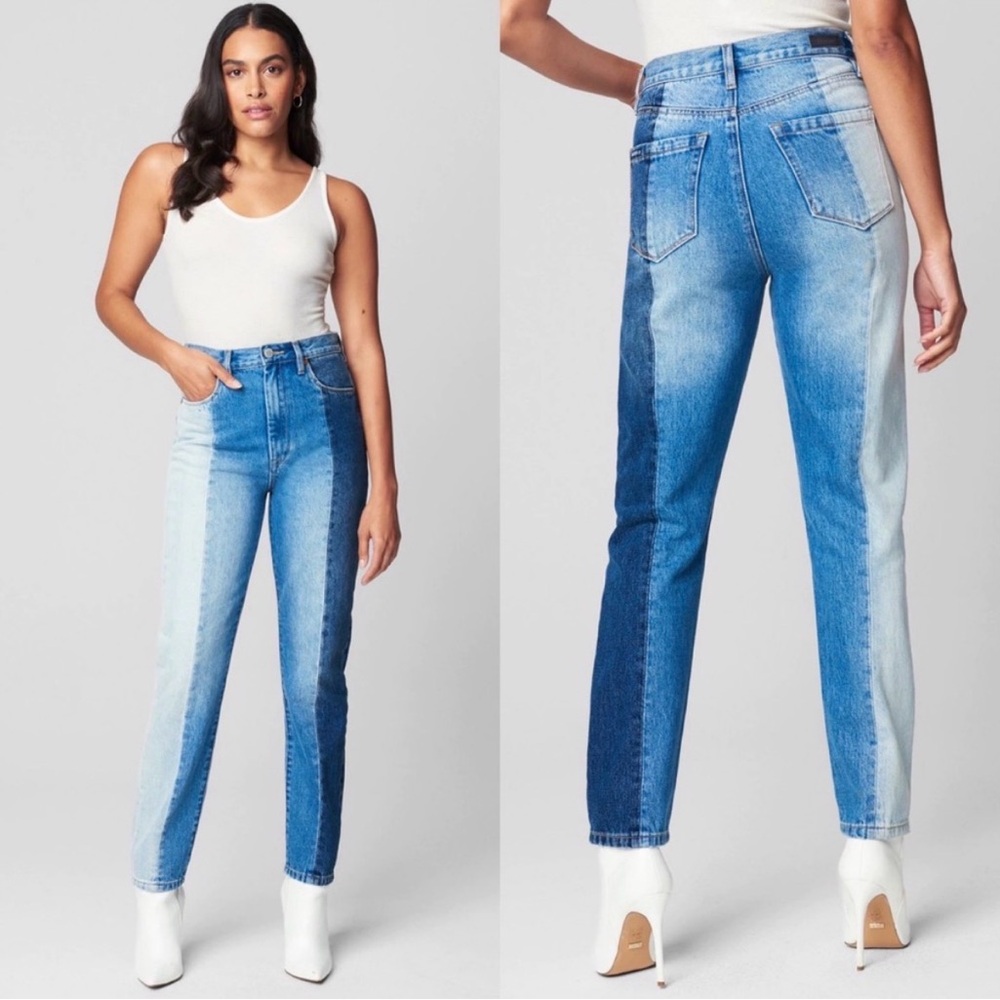 Blank NYC Women's Bleecker Two-Tone Straight Leg Jeans
